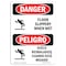 Signmission OSHA Sign, Floor Slippery When Wet Bilingual, 10in X 7in Rigid Plastic, 7" W, 10" H, Spanish OS-DS-P-710-VS-1261 - alternate 1